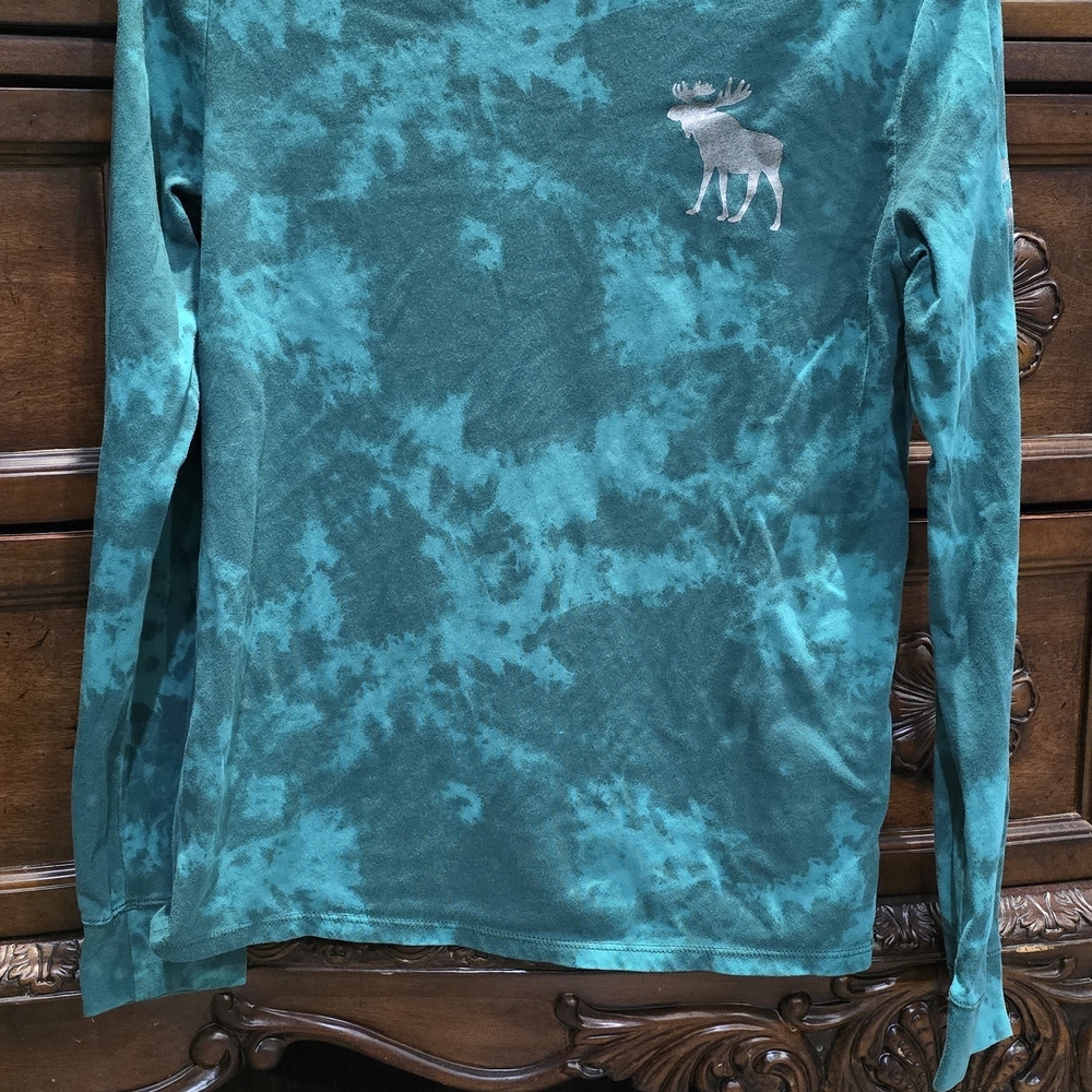 Abercrombie Kids Teal Tie-Dye Long Sleeve Shirt